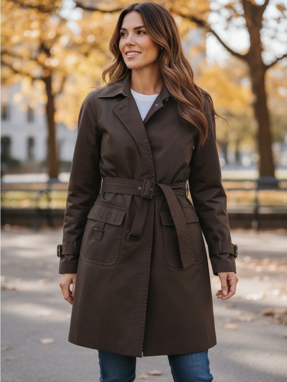 EUC Company by Ellen Tracy insulated trench coat. Brown. Size 8